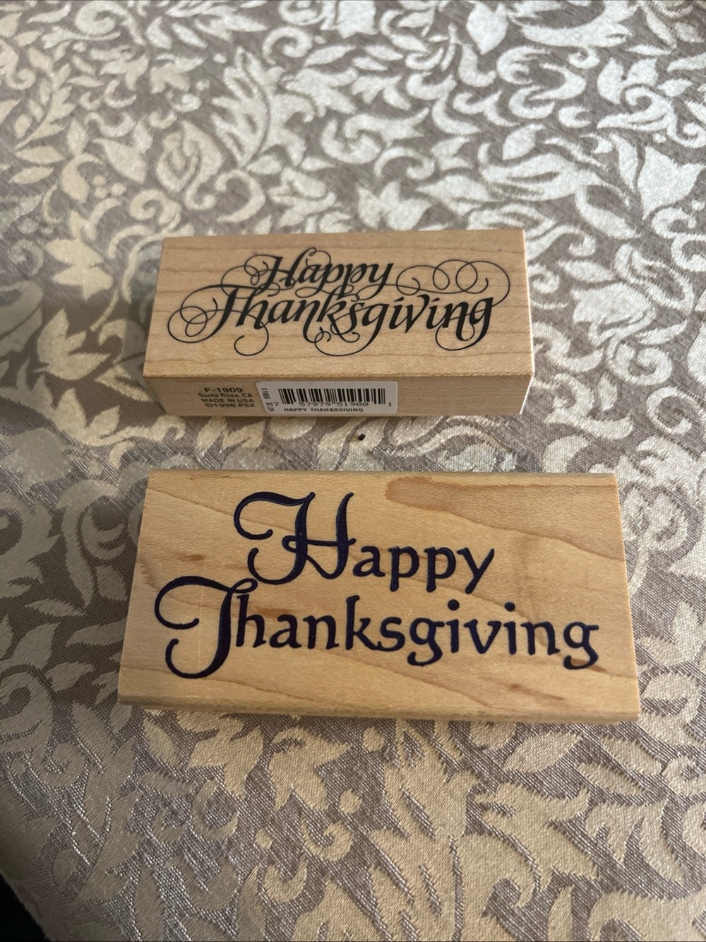 Lot Of Two Thanksgiving Wooden Stamps Craft Crafty Holidays Creative